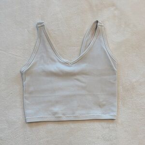 Yogalicious Light Gray Ribbed Top